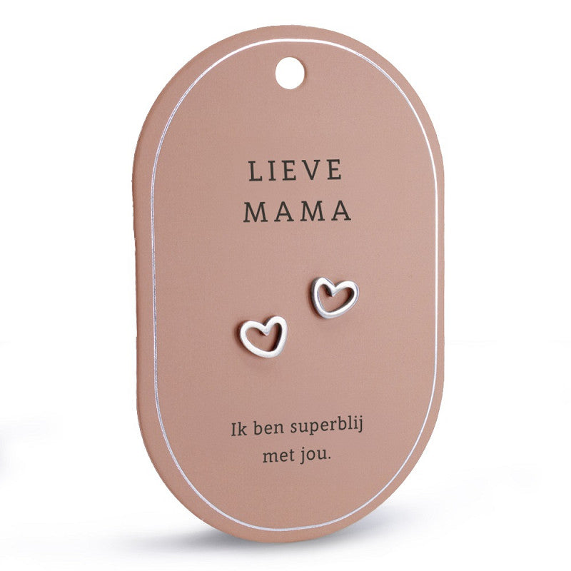 oorbellen oorringen lieve mama hartjes zilver