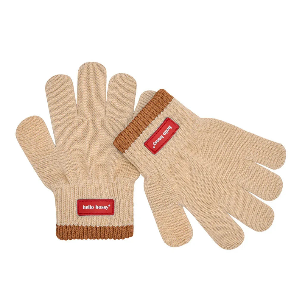 handschoenen creamy hello hossy beige kinderhandschoenen met vingers