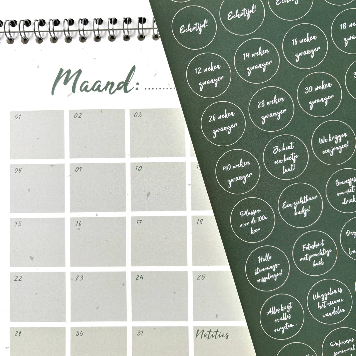 zwangerschapskalender mijlpalenkalender negen maanden kalender