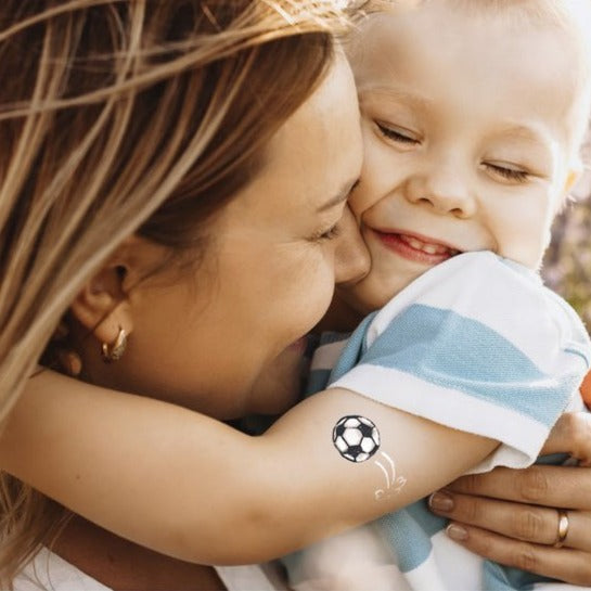 Inkt Pad + Inkt + Voetbal Tattoo