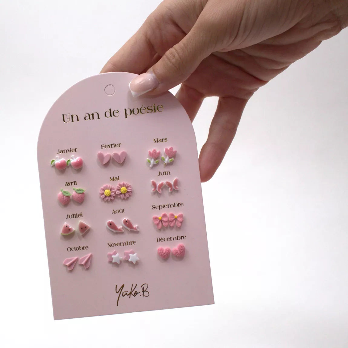 12 paar kinder oorbellen roze yuko b