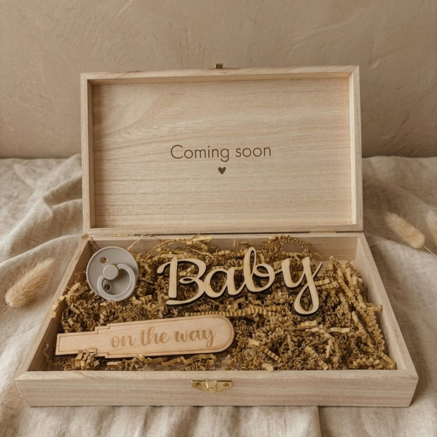 houten kistje baby coming coming soon