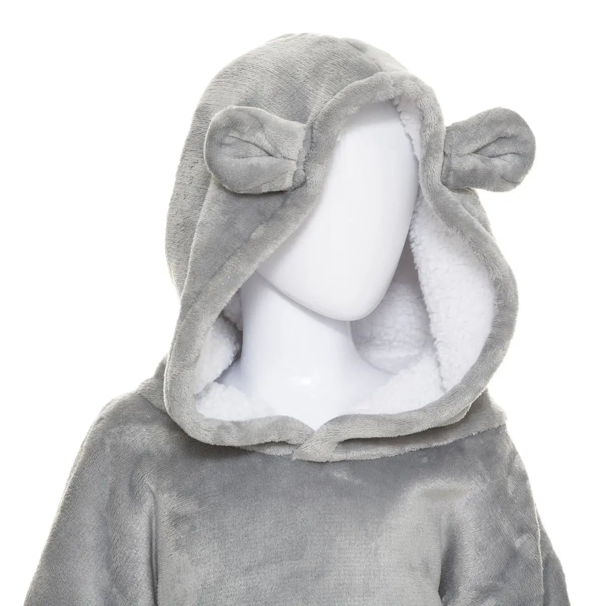 Grijze Beer Hoodie Plaid