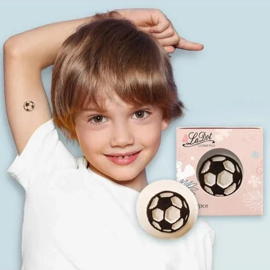 Inkt Pad + Inkt + Voetbal Tattoo