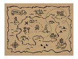 Papieren Placemat • Piraat Schattenkaart (6 stuks) - Helloboy