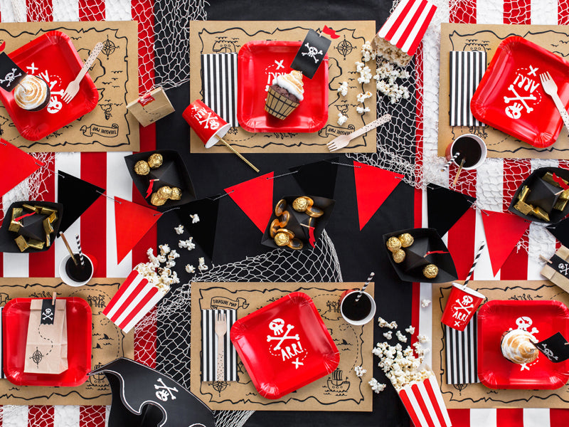 Papieren Placemat • Piraat Schattenkaart (6 stuks) - Helloboy