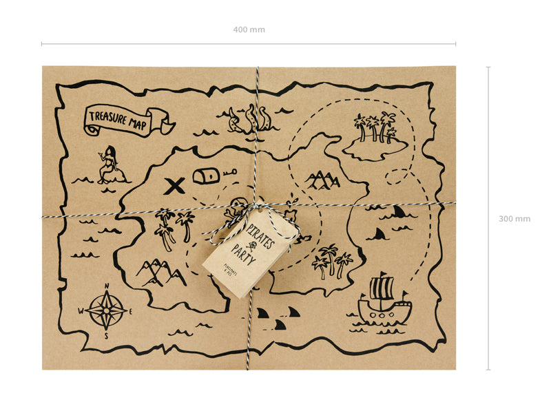 Papieren Placemat • Piraat Schattenkaart (6 stuks) - Helloboy