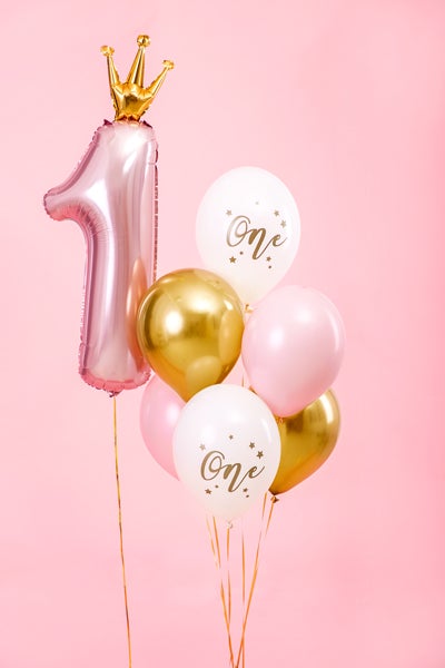 Ballonnen Set • 1ste verjaardag • Pink (6 stuks)