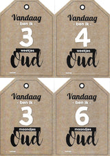 Mijlpaallkaarten '1ste jaar' (labels) - HelloBaby.be
